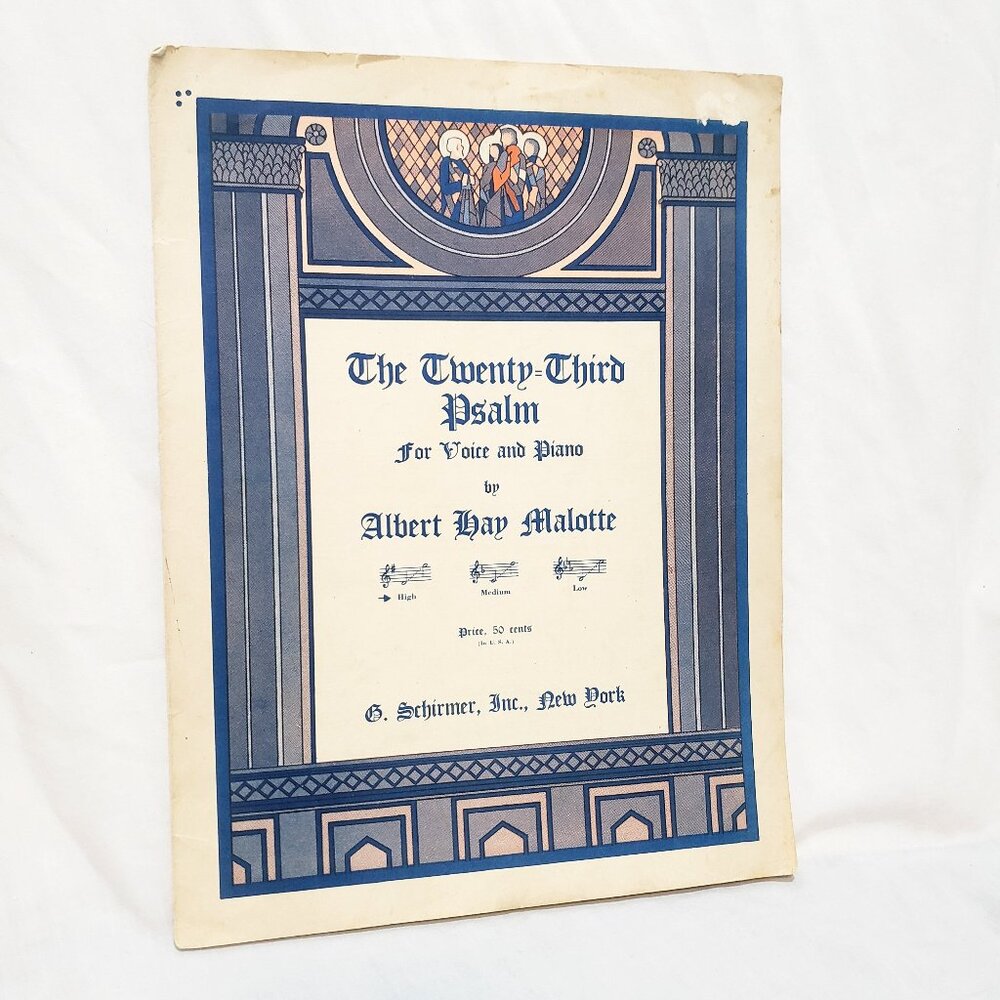 The Twenty Third Psalm Voice and Piano Sheet Music 1937 Albert Hay Malotte